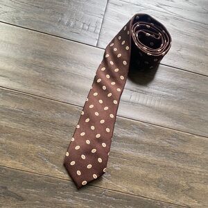Black Brown 1826 100% Silk Polka Dot Style Tie Brown